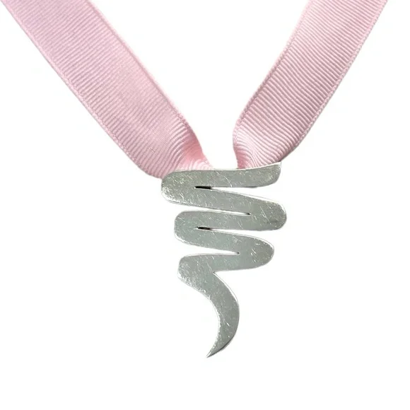 VINTAGE MEXICO STERLING SILVER ZIG ZAG SQUIGGLE BROOCH/PENDANT